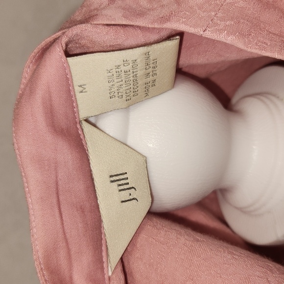 J Jill Women's SZ M Pink Linen Blend Foxglove Long Sleeve Button Up Jacket City - Picture 9 of 14